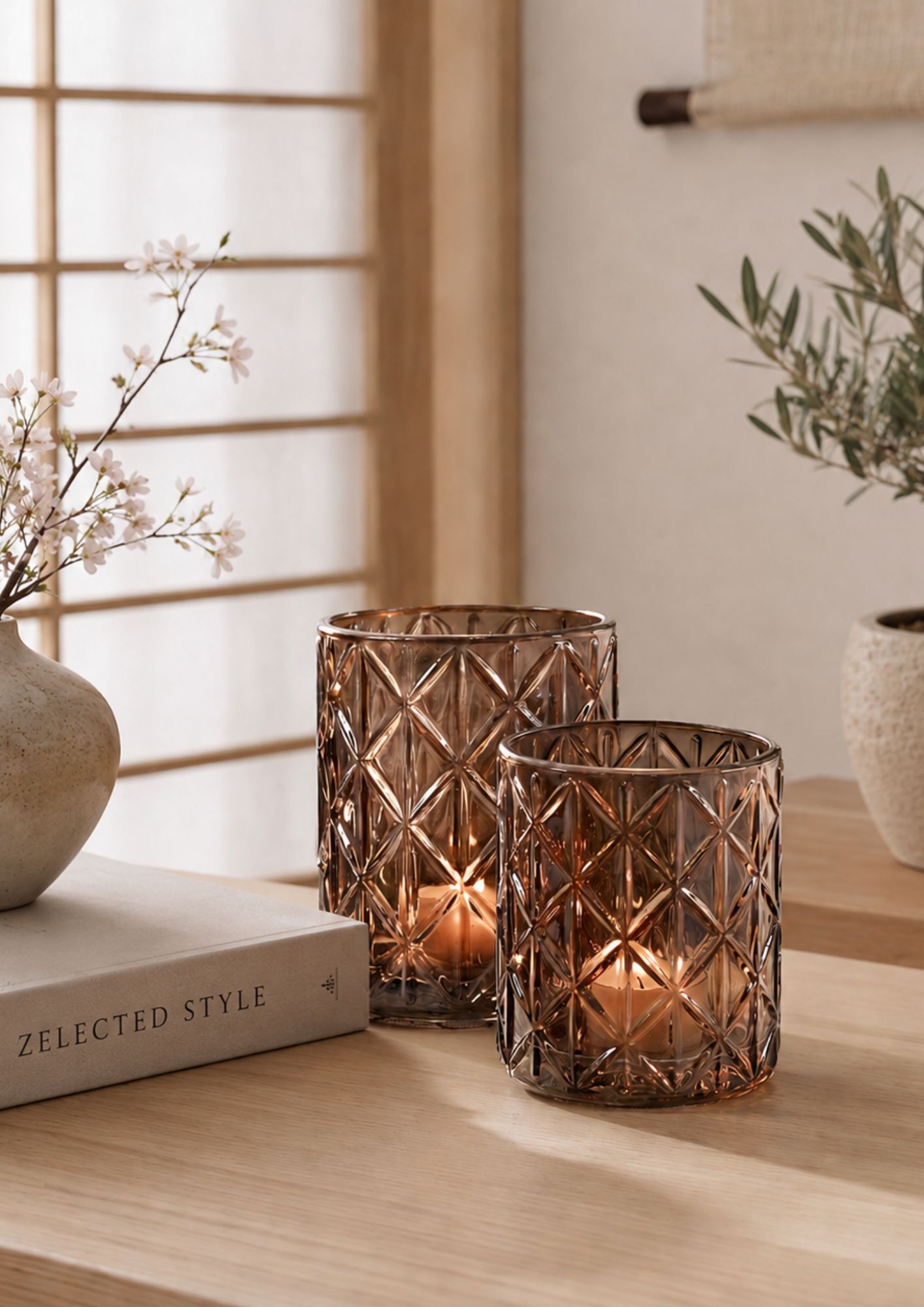 Candle holder Zephyr Amber  set/2